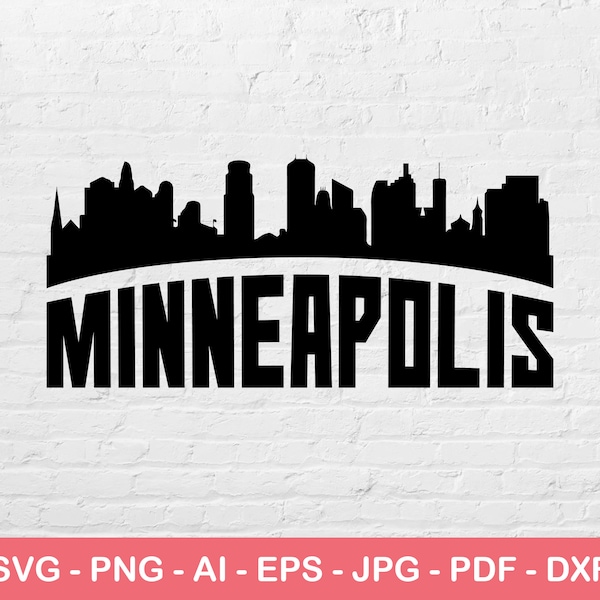 Minneapolis City Svg, Silhouette Svg, Minneapolis Skyline Svg, City Logo Svg, Instant Svg File