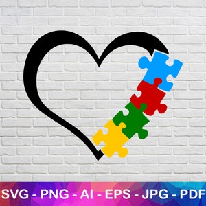 Autism Heart Svg, Autism Rainbow Puzzle, Autism Awareness for Cricut