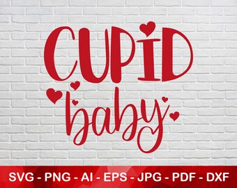 Cupid Baby Svg, Cupid Baby Silhouette, Kids Valentine Svg, Baby Valentine Clipart, Cut File