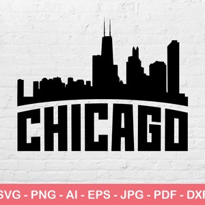Chicago City Svg, Silhouette Svg, Chicago Skyline Design, City Logo Svg, Arquivo Svg Instantâneo