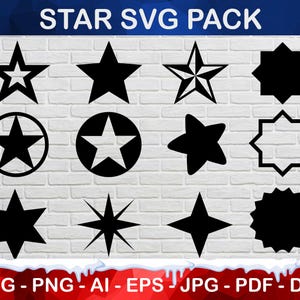 Star Svg, Celestial Svg Bundle, Christmas Star Svg, Dxf Png Eps Jpg, Digital Files for Cricut