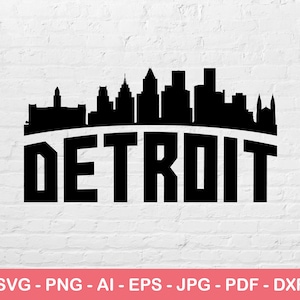 Detroit City Svg, Silhouette Svg, Detroit Skyline Svg, City Logo Svg, Instant Svg File