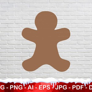 Gingerbread Man Svg, Silhueta de Gingerbread Man, Arquivos digitais para enfeites de Natal