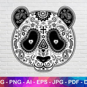 Silhueta De Caveira De Panda, Caveira De Doces Png, Jpg, Pdf, Eps, Dxf, Dia De Los Muertos