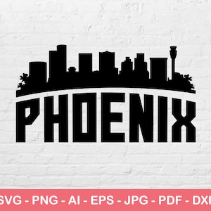 Phoenix City Svg, Silhouette Svg, Phoenix Skyline Svg, City Logo Svg, Fichier Svg instantané