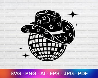 Rodeo Disco Ball Svg, File Svg Cowgirl Disco Ball, Cowboy Svg, Bachelorette Svg, File di taglio festa, Svg istantaneo
