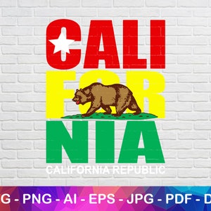 California Svg, Ca Rasta Svg, Red Green Yellow, Cricut Svg Design - Etsy