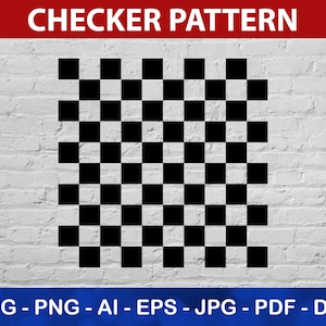 Checker Pattern Svg, Black and White Checker Board Png, Jpg, Instant Download