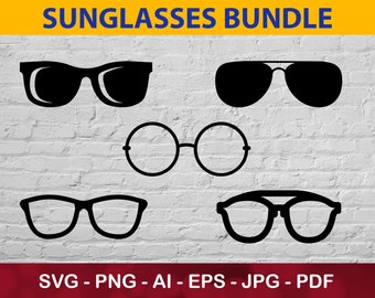 Sunglasses Svg Bundle, Summer Svg Files, Eyeglasses Clipart Instant Svg