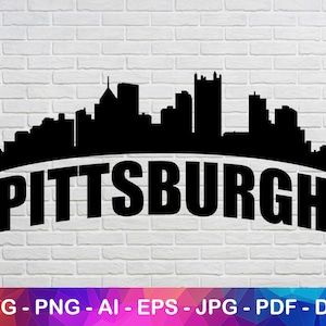 Pittsburgh City Svg, Silhouette Svg, Pittsburgh Skyline Svg, City Logo Svg, Instant Svg File