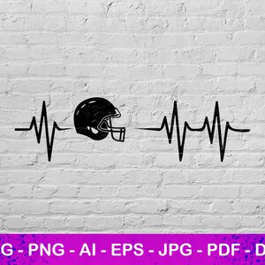 Heartbeat voetbal Svg-bestand, silhouet Svg, Heartbeat Svg, Instant Svg-bestand, Heartbeat Design Svg, Instant Svg