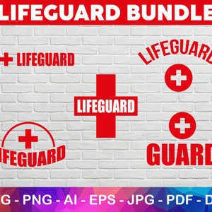 Lifeguard Red Logo Svg Bundle for Silhouette Cut File
