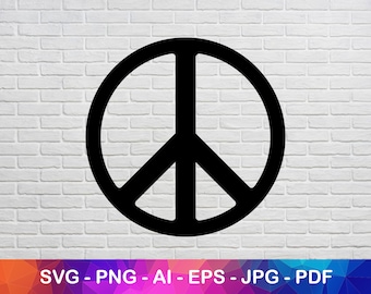 Peace Sign Instant Svg, Eps, Jpg File for Digital Download