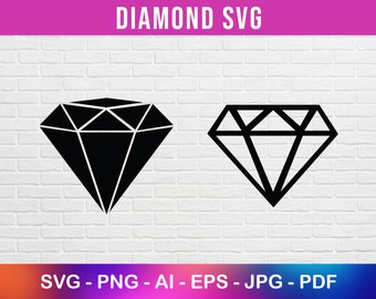 May include: Two black diamond shapes on a white brick background. The diamond on the left is filled in, while the diamond on the right is outlined.