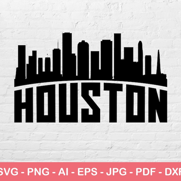 Houston City Svg, Silhouette Svg, Houston Skyline Svg, City Logo Svg, Instant Svg File