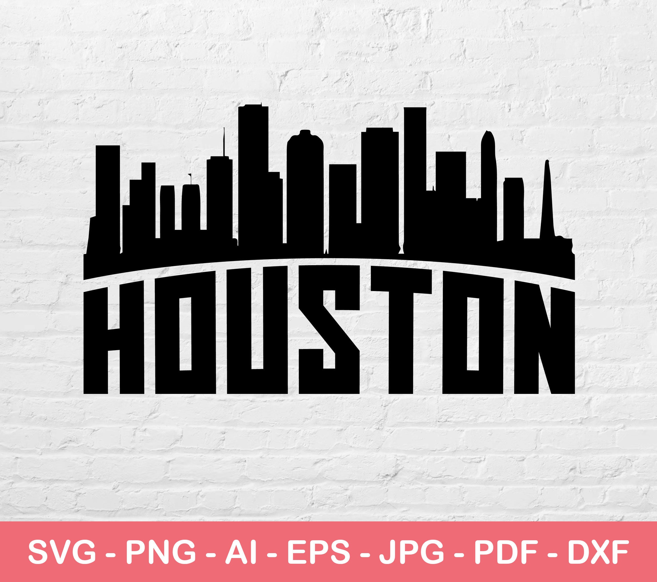 Houston City Svg, Silhouette Svg, Houston Skyline Svg, City Logo Svg ...