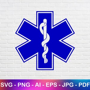 Star of Life Svg, Blue EMS Paramedic Symbol, Paramedic Gift voor arts en verpleegkundige