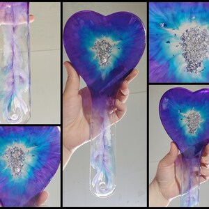 Purple and silver geode paddle