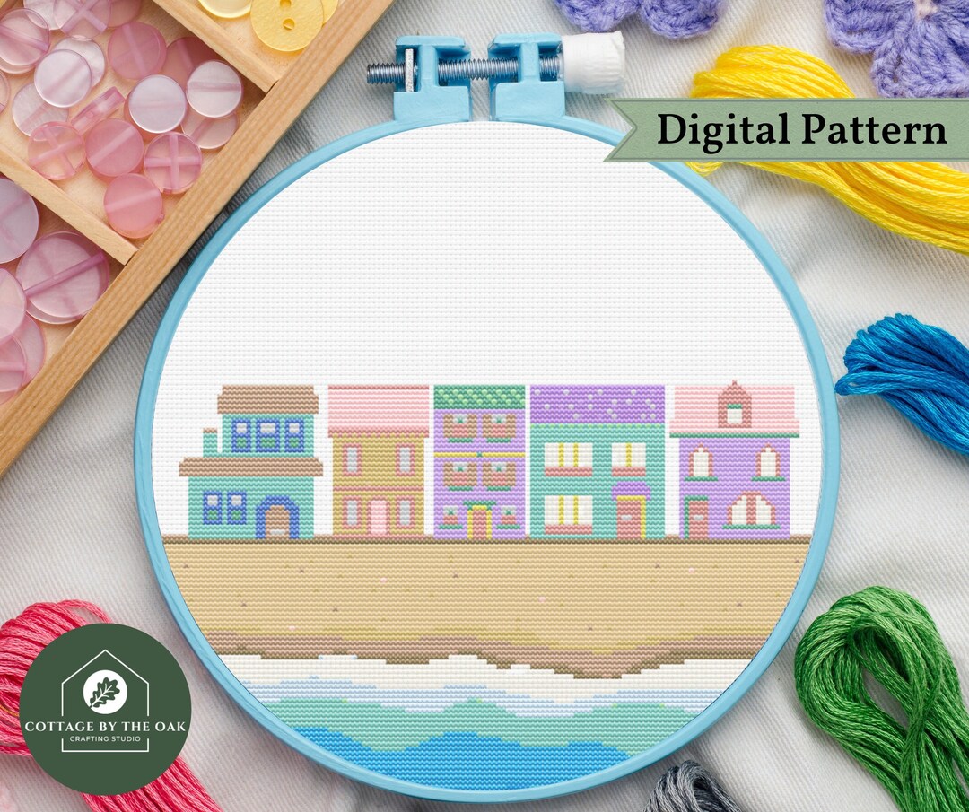 Seaside Cottages Cross Stitch Pattern PDF Etsy