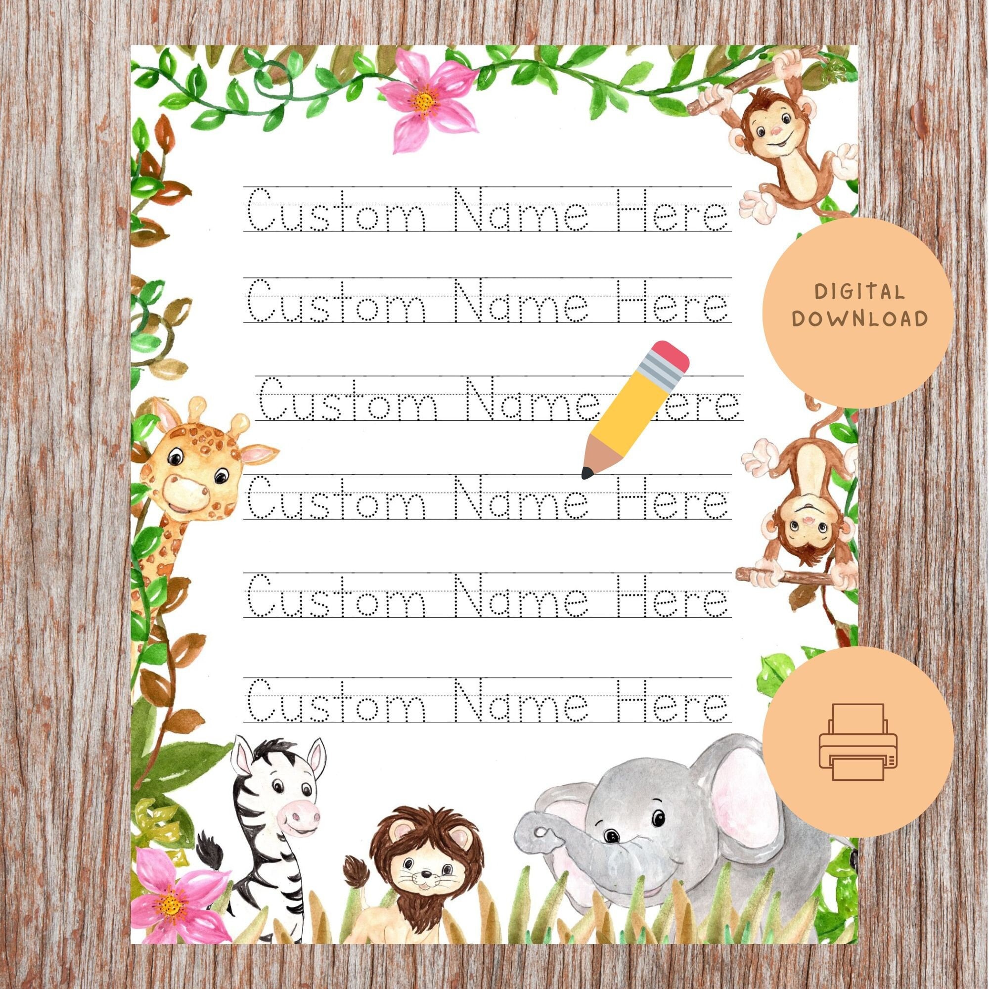 Jungle Worksheets - Etsy