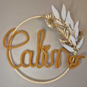 Personalized knitted name crown, personalized flower crown, children&#39;s wall decoration, children&#39;s birthday idea, birth gift