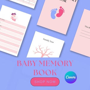 64-Page Baby Memory Book | Baby&#39;s First Year Journal | Capture Baby Memories & Pictures | Keepsake Scrapbook for New Parents