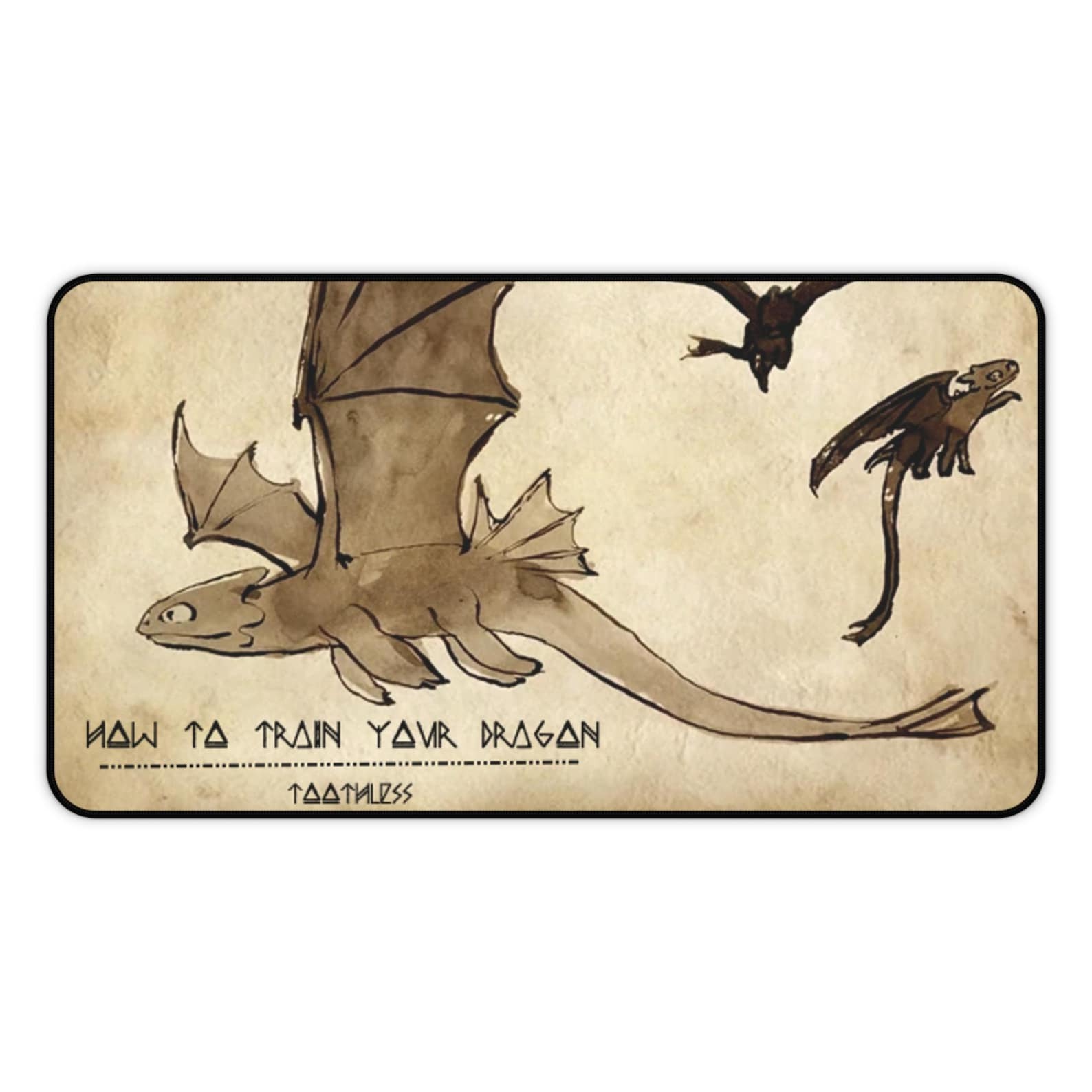 Toothless Desk Mat, Toothless Sketch Mouse Pad, How to Train Your ...