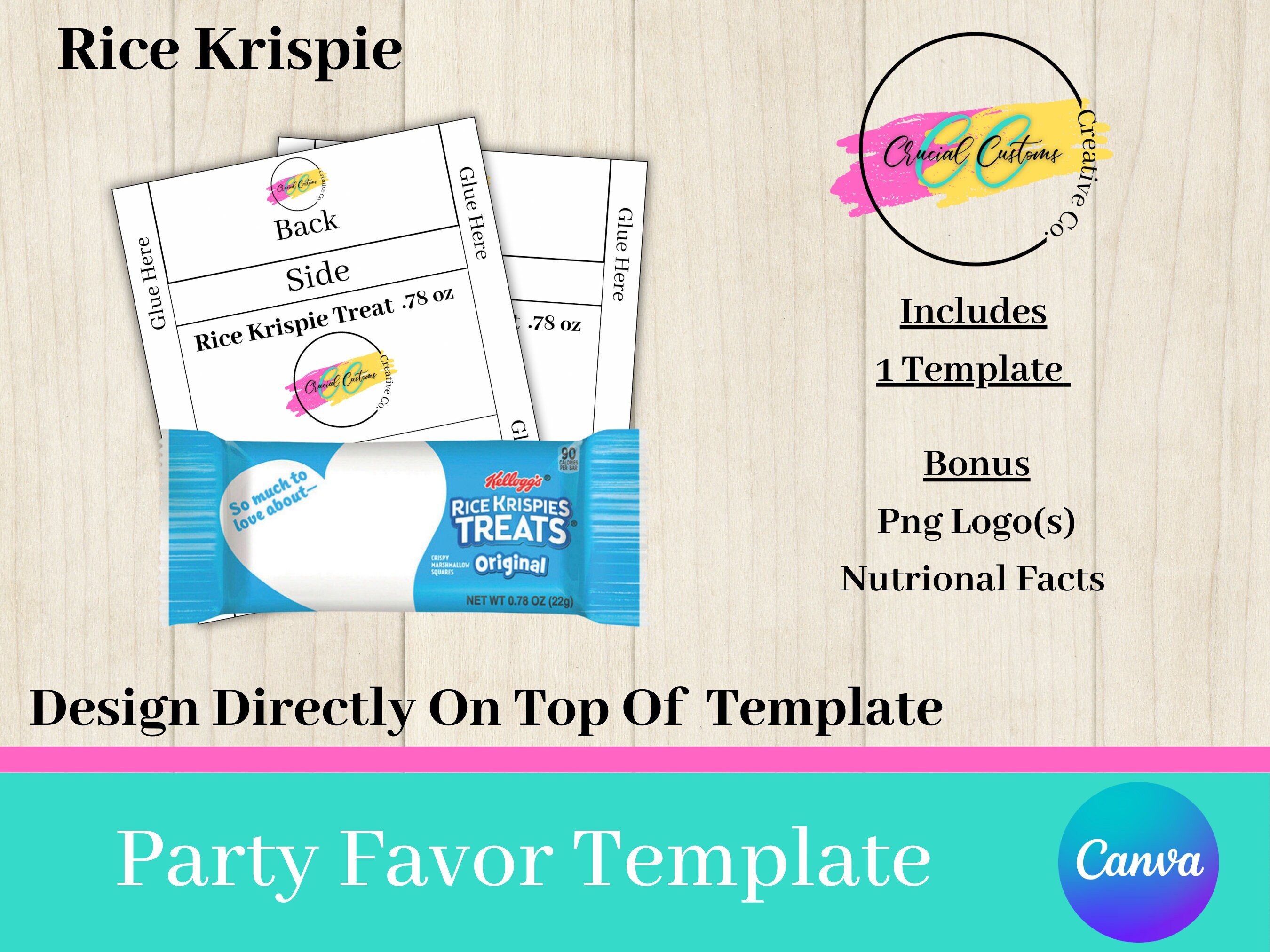 Rice Krispie Treat Template Etsy