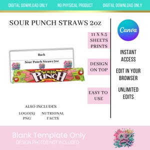 Sour Punch Straws Template