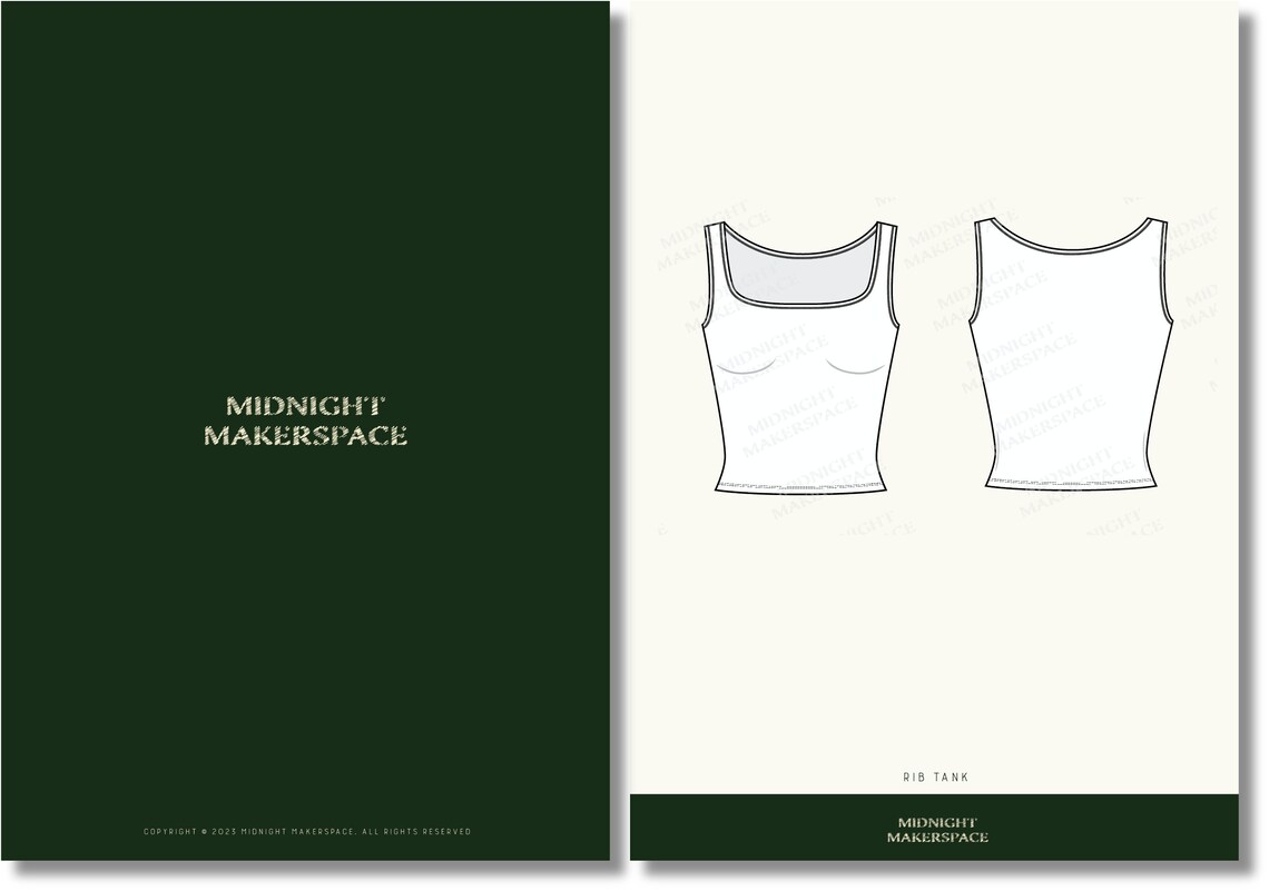 Rib Tank - Tech Flats, CAD Flats, Technical Drawing, Fashion Flats ...