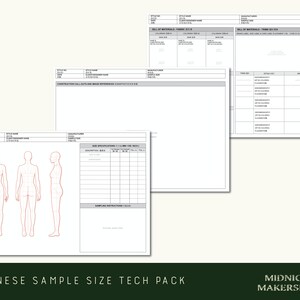 Chinese Sample Size Tech Pack Template - Tech Flats, CAD Flats, Technical Drawing, Fashion Flats, Tech Packs