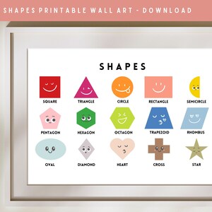Shapes Poster, Montessori Shapes, Shapes Wall Art, Shapes Art Print, Toddler Poster, Toddler Printable, Shapes Printable, Montessori Shapes