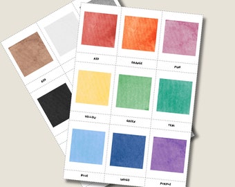 13 Color Cards, Preschool Cards, Montessori flashcards, Educational Printable Cards, Homeschool Color Cards, Color Flashcards for Preschool