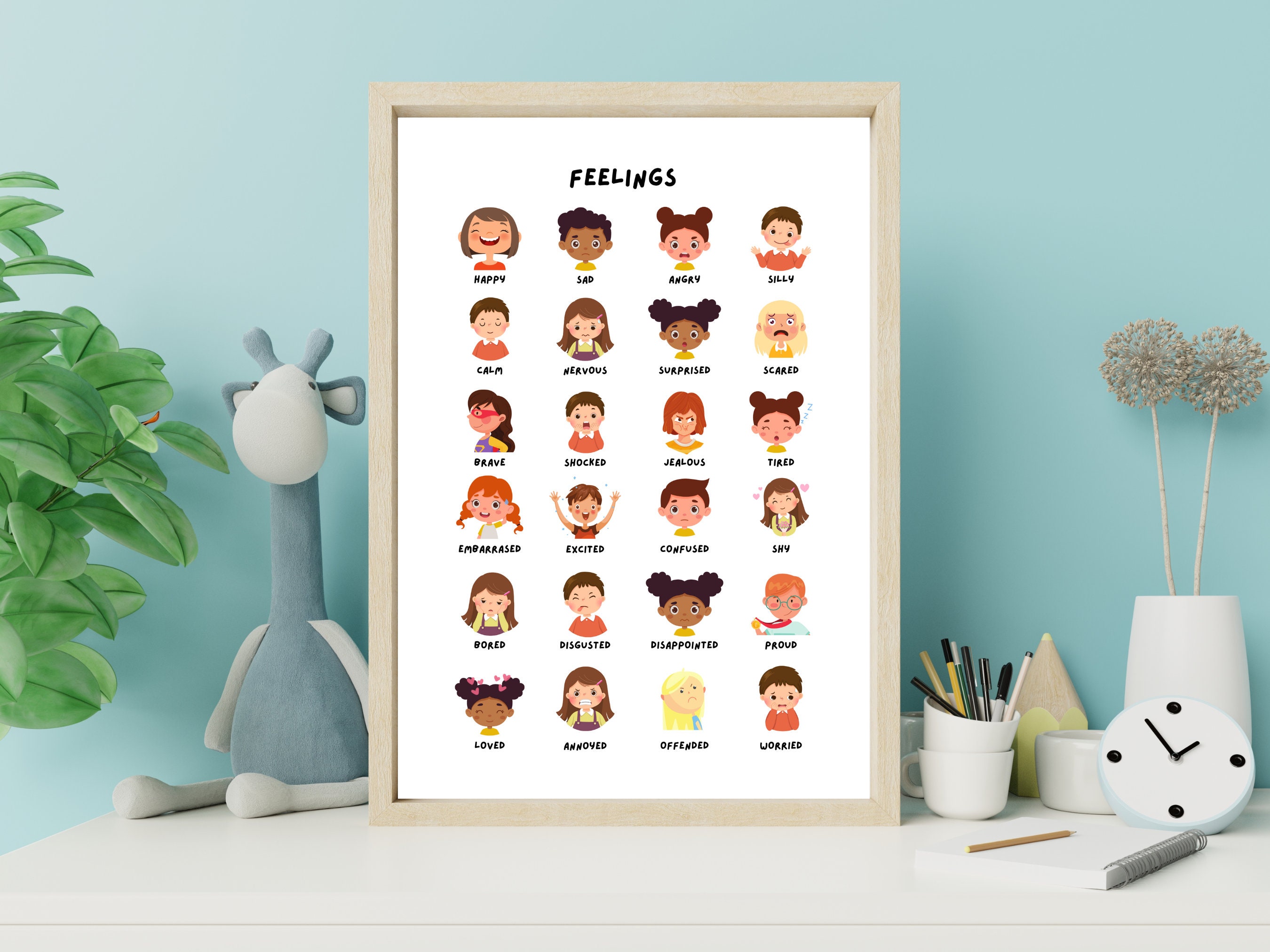 Feelings Poster, Emotions Chart, Classroom Decor, Montessori Decor ...