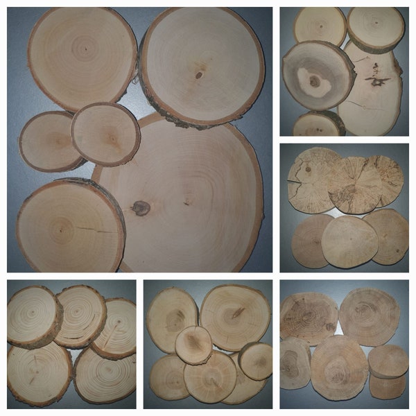 5-50 cm geschliffene Baumscheiben / Holzscheiben für Hochzeiten, Taufen, Geburtstage, Dekoration, Basteln, Diverse Holzarten, DIY