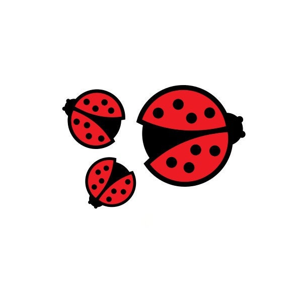 Ironon Transfers Set Ironon Motifs Ladybugs Ironon Etsy