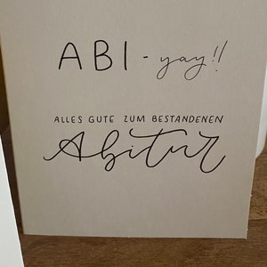 Abitur Glückwunschkarte, ABI - personalisiert und handgeschrieben