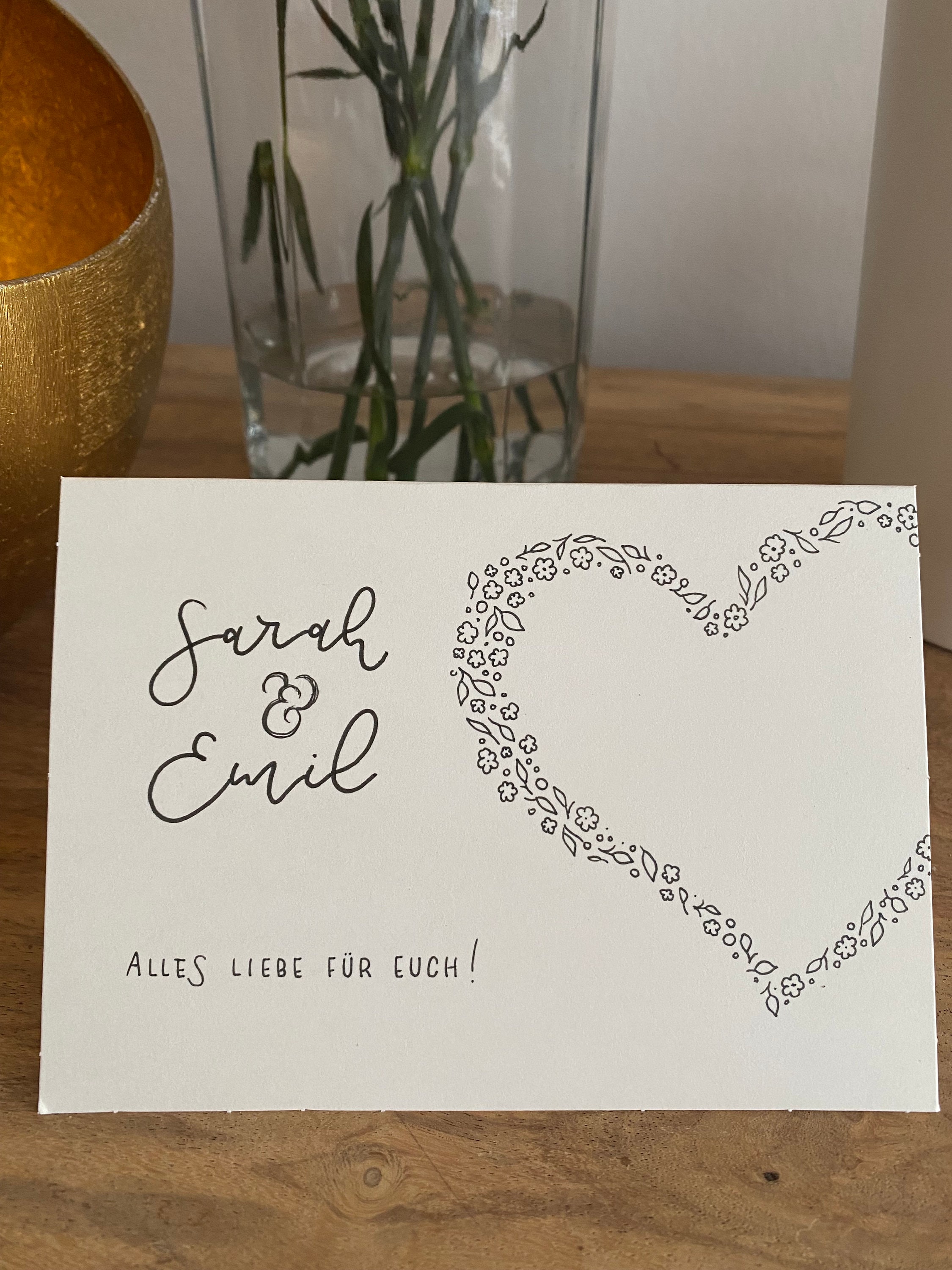 MAGJUCHE Hochzeitskarte – „To My Best Friend On Her“, Mit Goldfolie | 8,9 X 12,4 Cm, Hochwertiges Papier, Blanko Innen