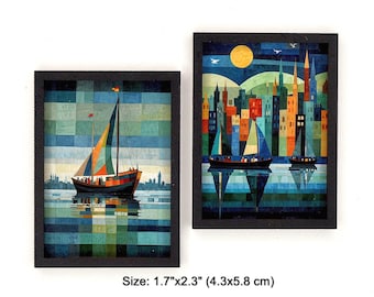 1:12 Scale Dollhouse Miniature Wall Art. Dollhouse Framed Picture.