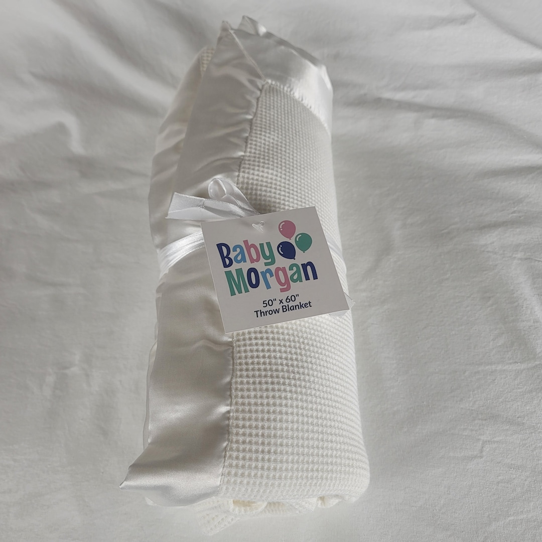 Baby Morgan Thermal Waffle Weave Blanket Nylon or Satin Silky Satiny ...