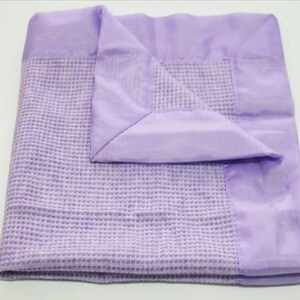 New Colors! Baby Morgan 36"x50" Crib Blanket Thermal Waffle Weave Blanket, Nylon Satin Trim Balloon Print, Aqua Yellow Gray Lavender Infant image 12
