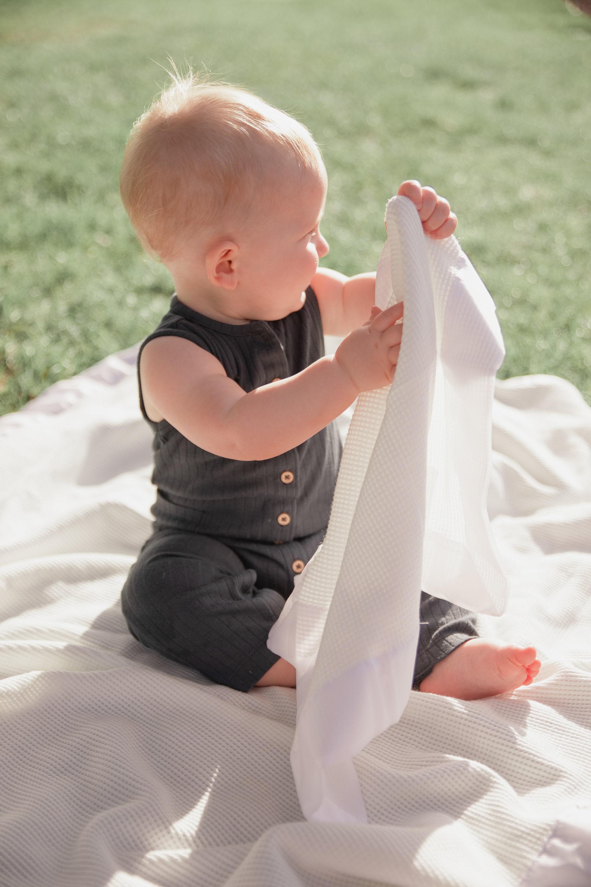 Baby Morgan Thermal Waffle Weave Blanket Nylon Satin Trim 18x20