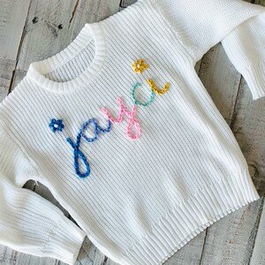 Personalized Hand Embroidered Baby and Toddler Sweaters