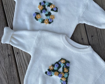 Personalized Hand Embroidered Baby and Toddler Sweaters