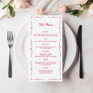 Grillige bruiloft menukaart handgetekende sjabloon, Boho bruiloft dinermenu, afdrukbare elegante bruiloft bord, DIY receptie tafeldecor