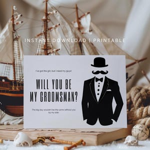 Groomsman Proposal Card Vuoi essere il mio sposo e la mia proposta di testimone di nozze Groomsmen Card Best Man Card DOWNLOAD DIGITALE IMMEDIATO Pronto per la stampa
