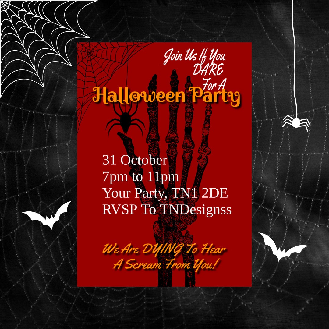 Digital Template Halloween Invite Halloween Invite Halloween Etsy
