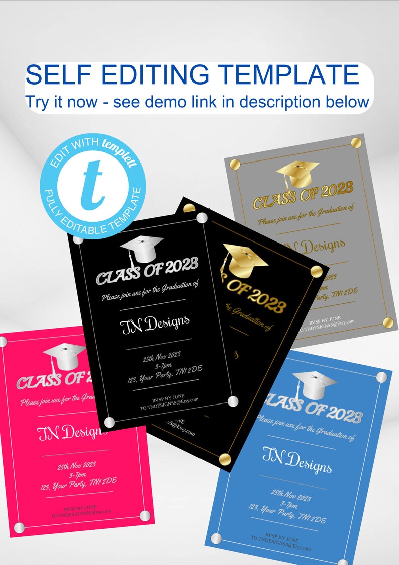 Digital Graduation Party Invitation, Editable, Graduation Party