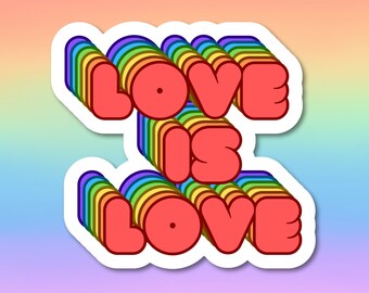 Naklejka winylowa Love is Love - Naklejka winylowa LGBTQIA+ - Do użytku wewnątrz/na zewnątrz
