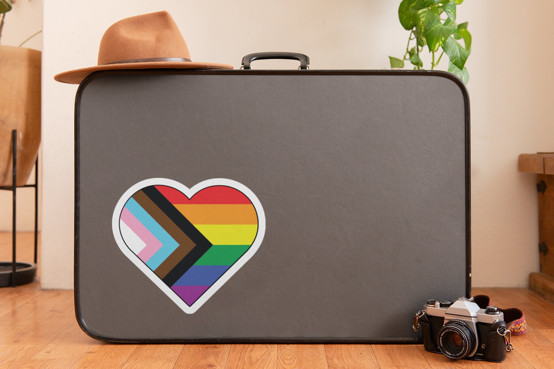 Progressive Pride Flag Heart Vinyl Sticker - LGBTQIA+ Vinyl Sticker ...